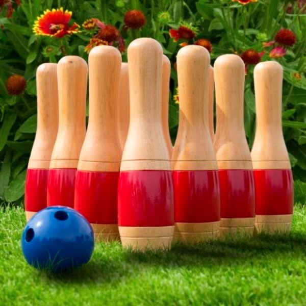Lawn Bowling Game / Skittle Ball for Indoor / Outdoor for Toddlers, Kids, Adults (11 Inch), Toy Time, Mfr#: 369311AIZ